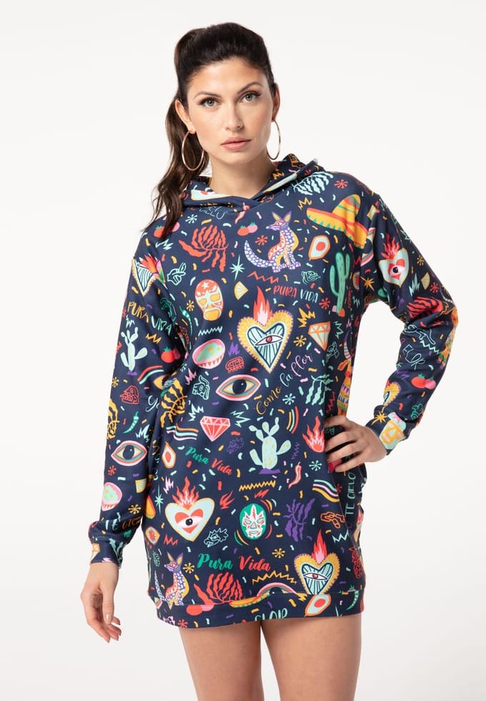 "Colorful Mexico" Oversize hoodiejurk