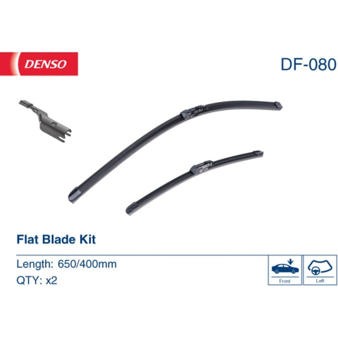 Wisserblad DENSO Flat Blades DF-080, 650/400mm, Voor, 2 Stuk
