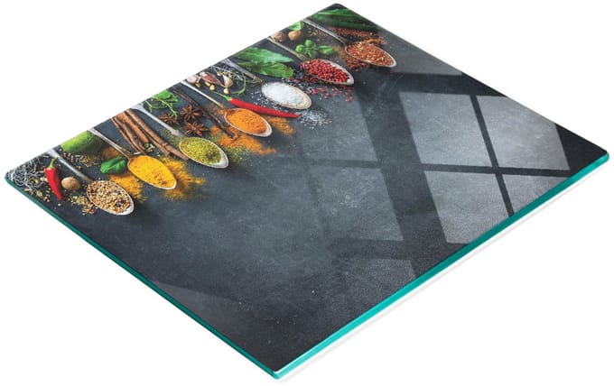 Multifunctionele decoratieve snijplank van gehard glas voor in de keuken, 60x52 cm