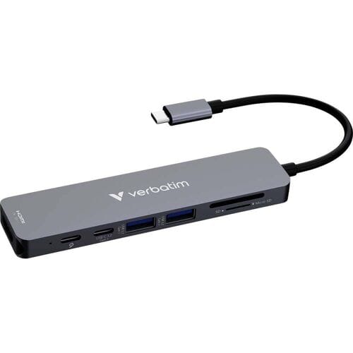 Verbatim Essentials 32158 USB-hub HDMI USB 3.2 Gen1 5 GBit/s USB-C PD laadaansluiting, Met Pass-Through stroomaansluiting Grijs