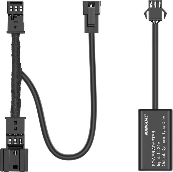 Dash Cam Adapter - Stroomkabel Kit - Verborgen Installatie - 3-Pin Regensensor - Plug & Play - Zwart