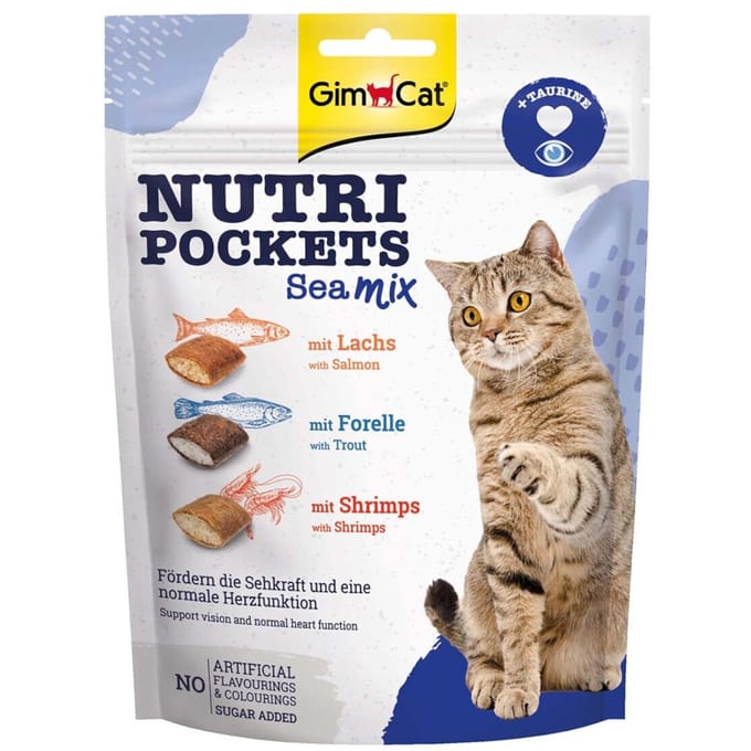 Gimcat Nutri Pockets - Kattensnack - Mix Zeevis 150 g
