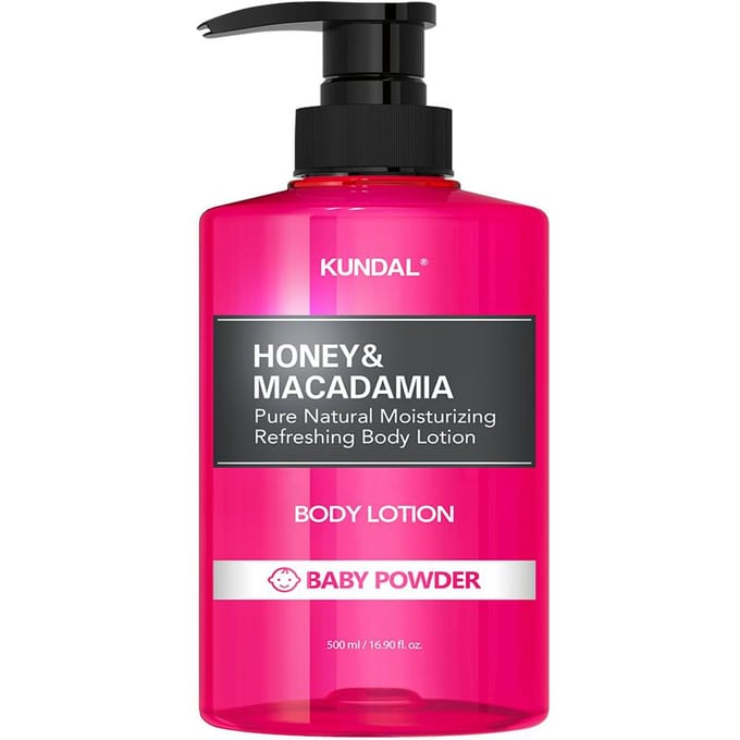 Kundal, Honey & Macadamia, Body Lotion, Baby Powder, 16.9 fl oz (500 ml) black