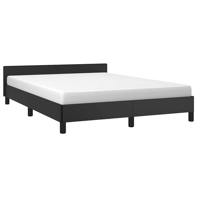 vidaXL - Bedframe - met - hoofdeinde - zonder - matras - 140x200 - cm - zwart