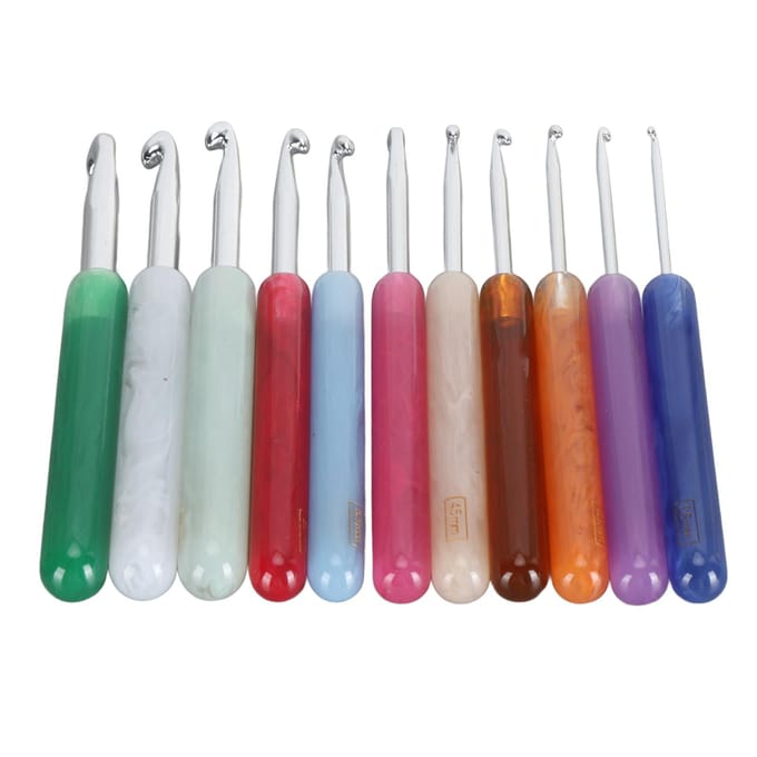 Ensemble de 11 pièces Crochet Tricot Ergonomique en Aluminium pour Maison et Artisanat gray