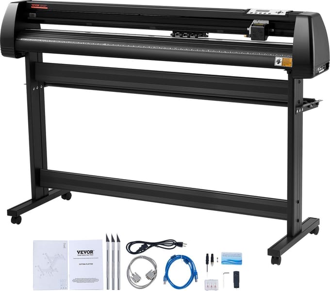 VEVOR Snijplotter Vinylsnijder Vinyl Cutter Plotter Cutting 53 Sign Maker Software Bundel Achtergrondverlichting Graphics
