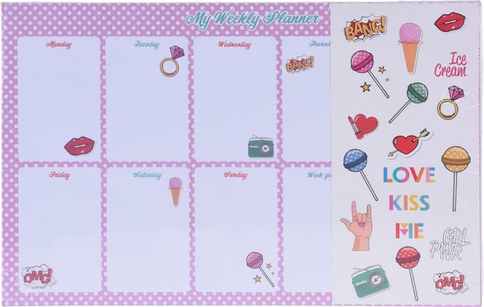 Weekplanner met stickers