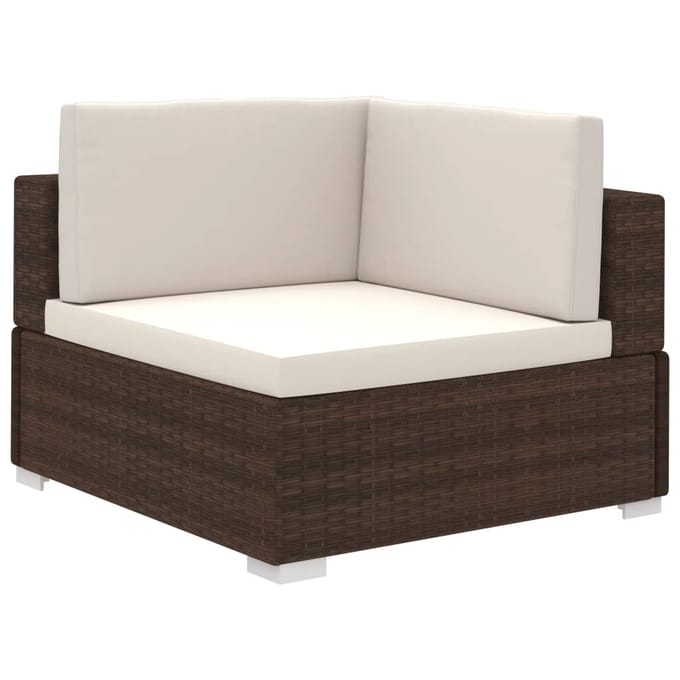 vidaXL - 12-delige - Loungeset - met - kussens - poly - rattan - bruin