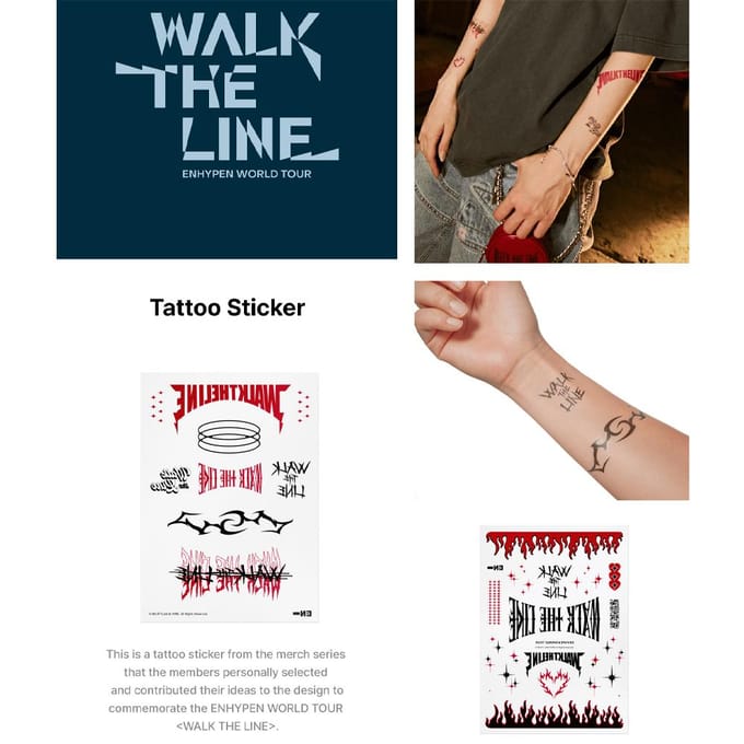 ENHYPEN - [WALK THE LINE] Tattoo Sticker 1ea black