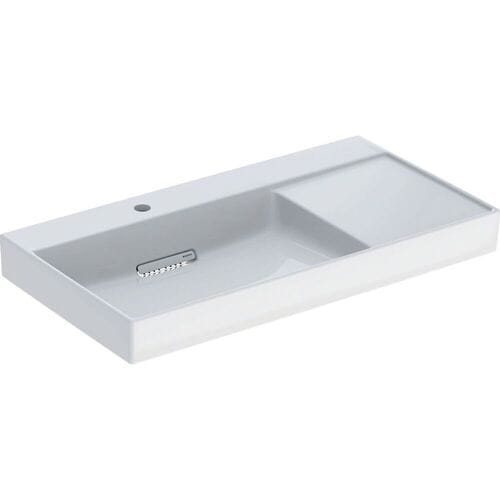 Geberit ONE washbasin 90 cm, horizontal outlet, 1 tap hole, without overflow, shelf right 505.039.00.1