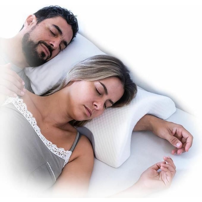 Oreiller Viscoélastique - Cozzy - Cervical - Ergonomique - Pour Couple - Mousse à Mémoire blanc