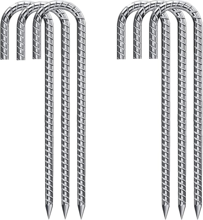 Grondpen - Stormharing - XXL - Ø12 x 380mm / 40mm - 6 Stuks