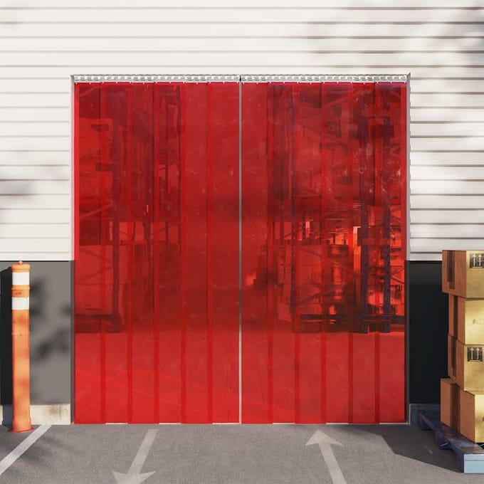 vidaXL - Deurgordijn - 200x1,6 - mm - 25 - m - PVC - rood