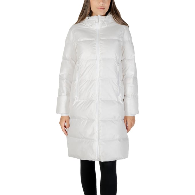 Hooded Zip-Up Jacket with Front Pockets Wo - White Jackets