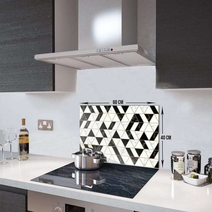 Black Gold Tempered Glas Spatbescherming Voor Achter de Kookplaat 40cm x 60cm