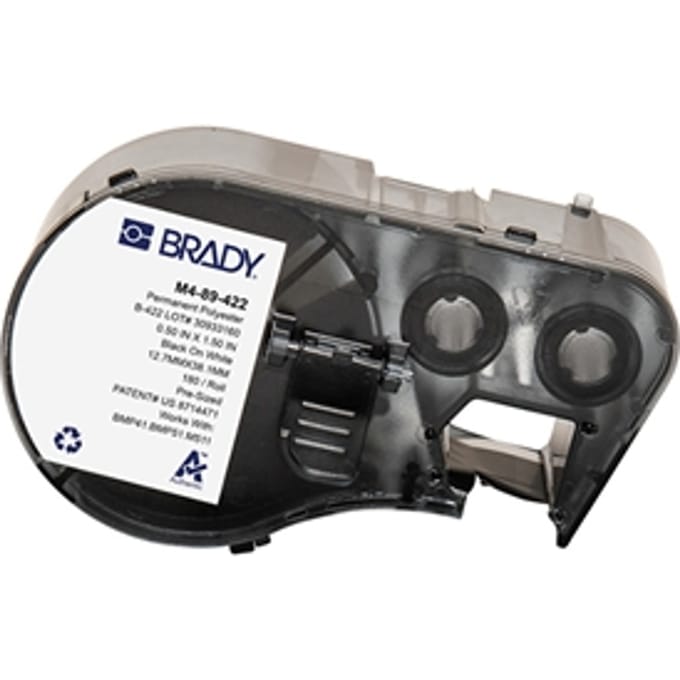 Brady M4-89-422 polyester labels zwart op wit | 38,1 mm x 12,7 mm (origineel)