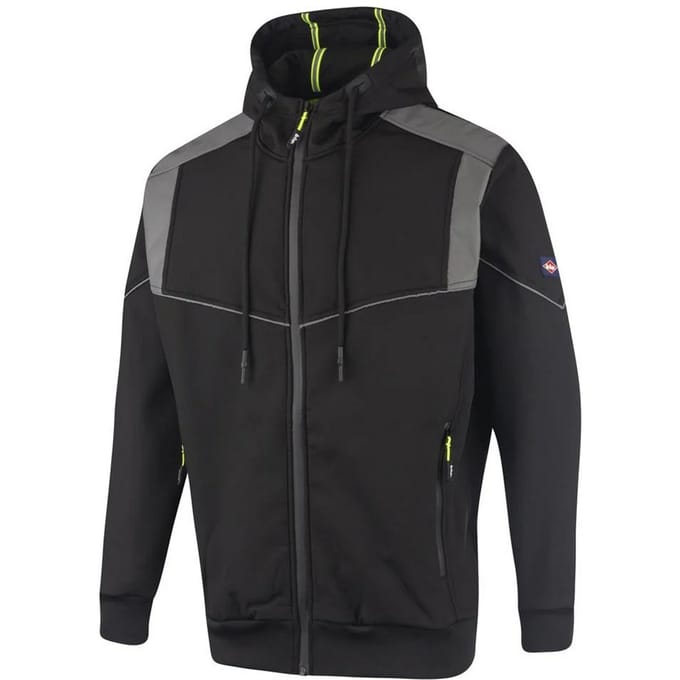Lee Cooper Heren Reflecterende Jas met Capuchon (Zwart)