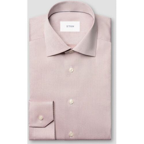 Eton Overhemd Solid Color Organic Cotton Signature Twill Oranje / male