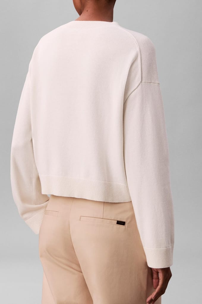Calvin Klein Long Sleeve Monogram Sweater Tofu Taglia: M | Maglioni a maglia Outlet | Donna