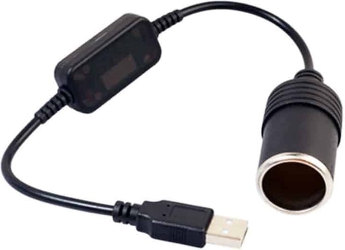 Sigarettenaansteker naar USB - auto Converter - 5V naar 12V Boost Power Adapter - kabel - zwart
