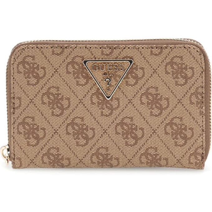 GUESS portemonnee Laurel II SLG Zip Around Wallet Latte Logo / Brown Lichtbruin