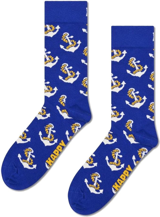 Happy Socks Anchor Sock - unisex sokken - blauw - Unisex - Maat: 41 - 46