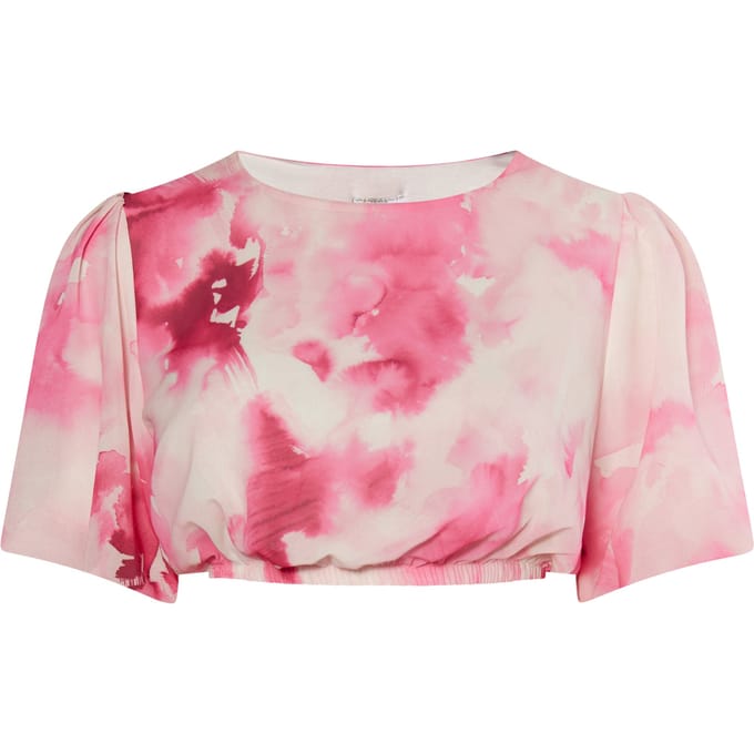 IZIA Blouse met tie-dye-patroon Dames Roze Veelkleurig