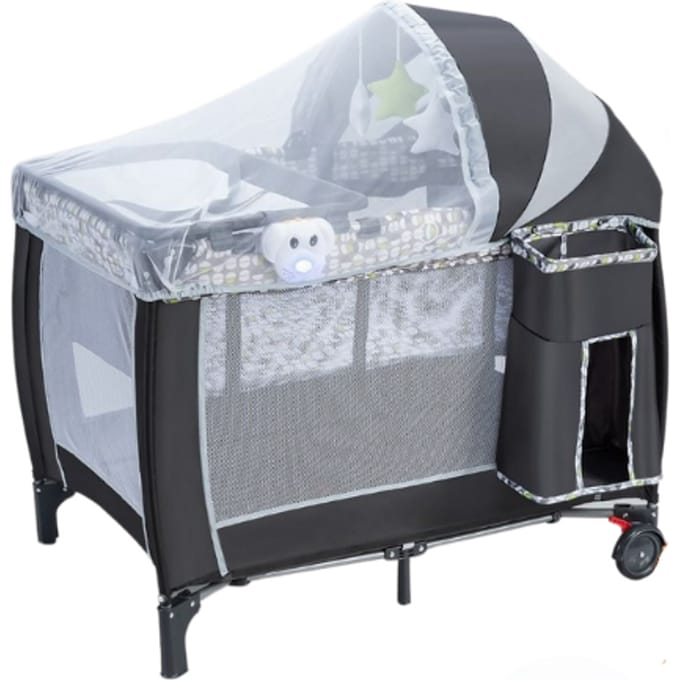Coast 3-In-1 Inklapbaar Reisbed & Verschoonbed & Box met Afneembaar en Verstelbaar Gaas