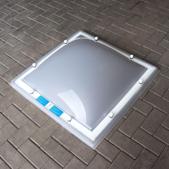 Lichtkoepel plexiglas opaal 100x100 cm dubbelwandig