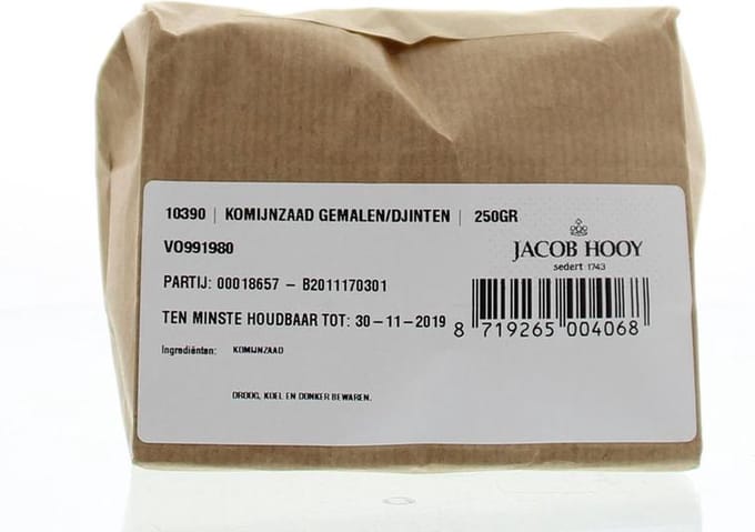 Jacob Hooy Komijnzaad gemalen/djinten 250 Gram