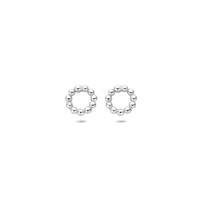 Glams oorknoppen rond bolletjes - 7 mm - Zilver