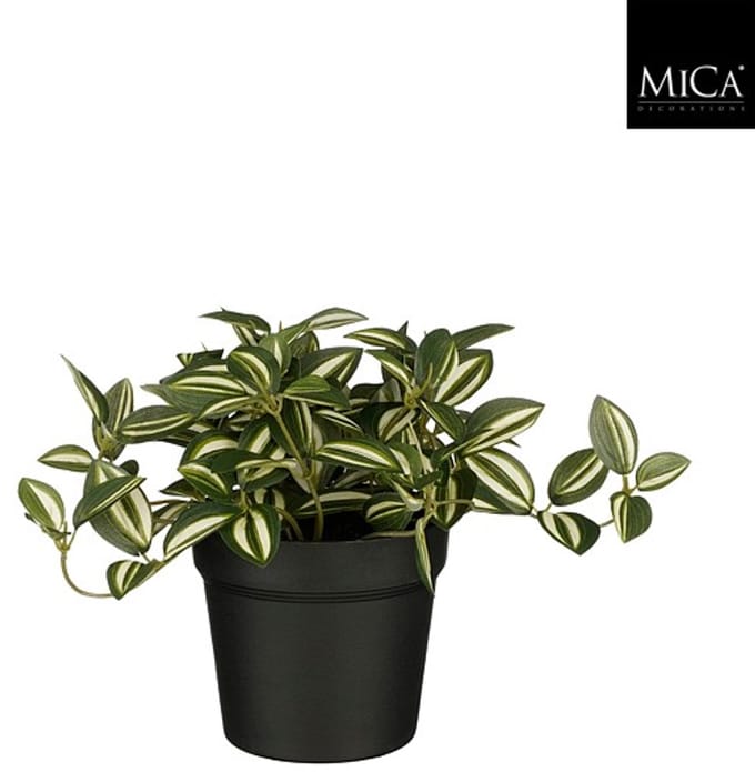 Kunstplant Mica Tradescantia in pot groen 16x16cm