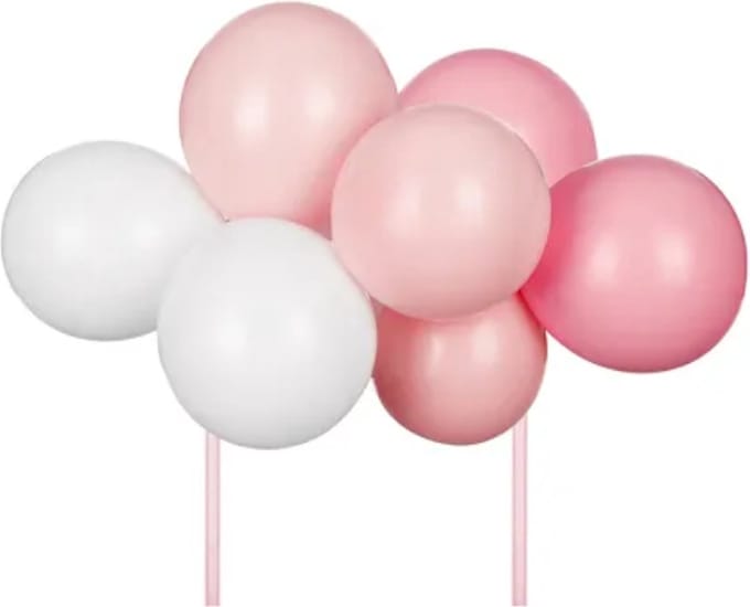 Partydeco - Ballon Cake Topper Roze (29 cm) (Robin)