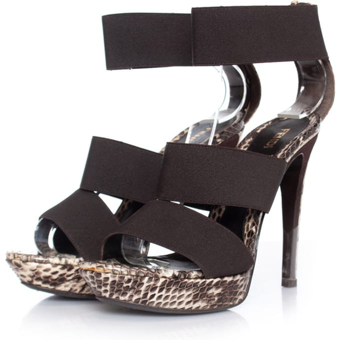 Fendi Python sandaal met elastische bandjes