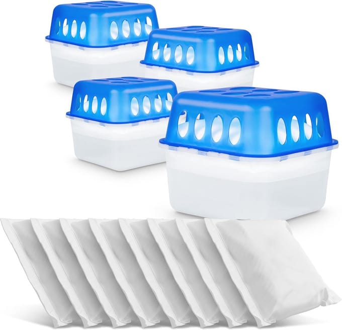 4x Dehumidifier Set met Navulzak Granules voor Vochtbestrijding