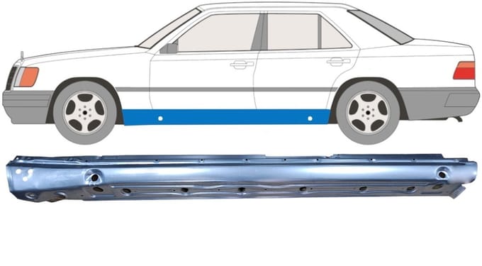 Volledige dorpel voor Mercedes E-Class W124 1984-1996 / Links
