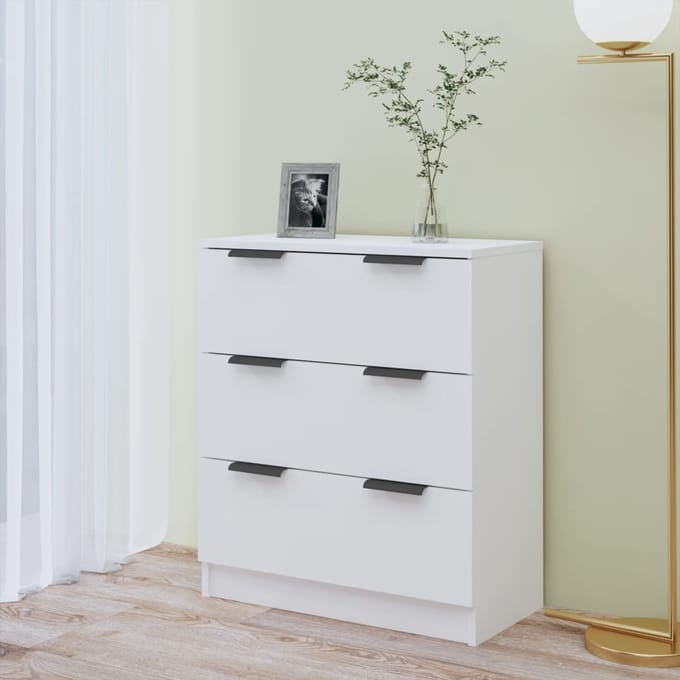 vidaXL - Dressoir - 60x30x70 - cm - bewerkt - hout - wit