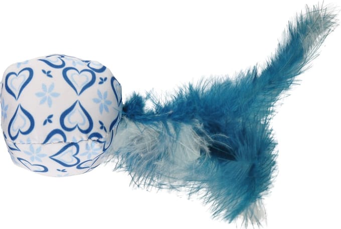 Flamingo Kattenspeelgoed Ice Bal met Veren - Blauw -