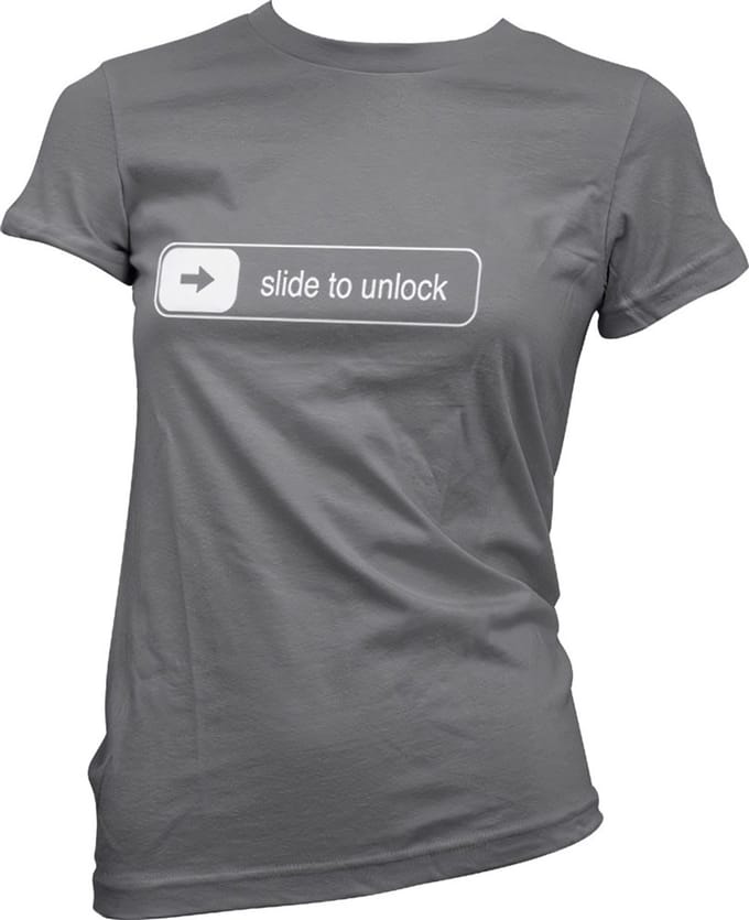 Hybris Slide To Unlock Girly Tee dames-T-shirt donkergrijs