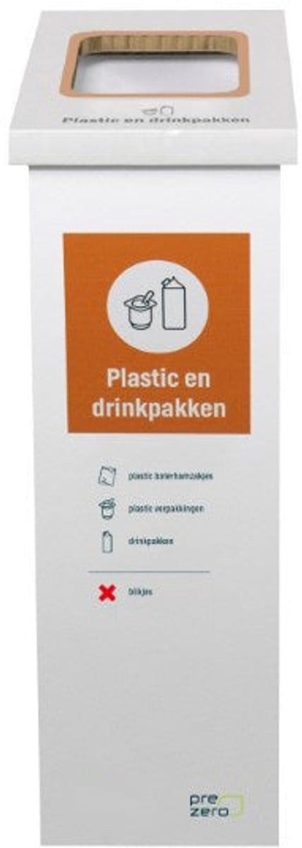 Kartonnen eco bin een vak - Plastic/Drinkpakken - 60 L prullenbak - Kartent