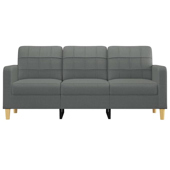 Vidaxl Bank 3-Zits, Donkergrijs, 180 Cm, Bekleed met Stof