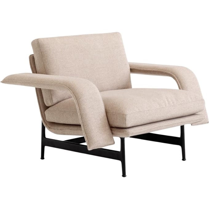 &Tradition Meantime loungestoel AV29 - zwart - Kvadrat Hallingdal 220 - beige