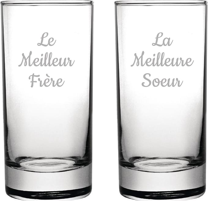 Longdrinkglas gegraveerd - 28,5cl - Le Meilleur Frère & La Meilleure Soeur