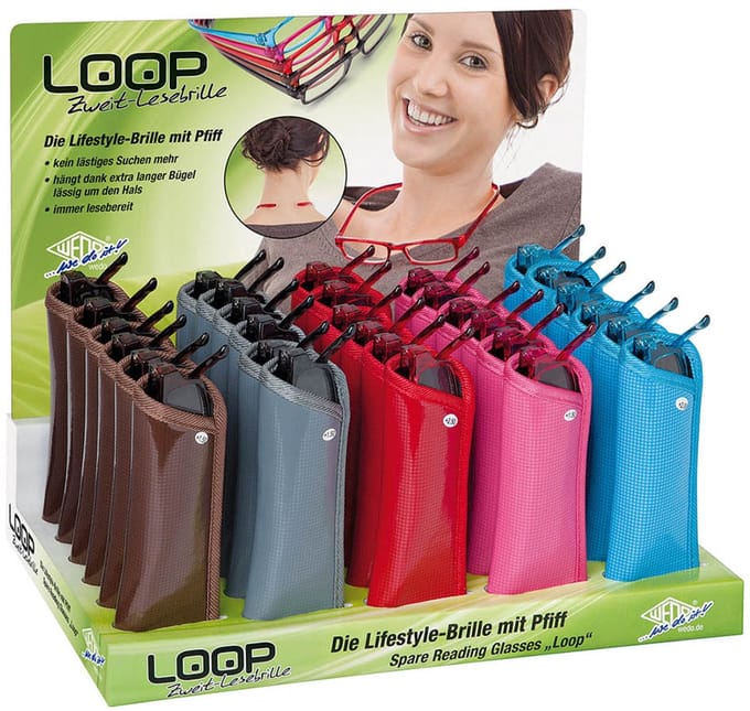 WEDO Leesbril LOOP, 30 stuks display, diverse kleuren