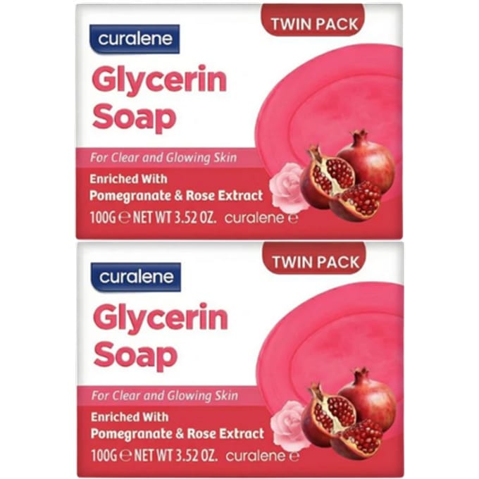 Curalene Granaatappel & Rozenextract Glycerinezeep Twin Pack - 2 x 100 g