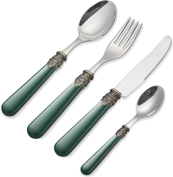 4-delig, Bestekset, voor 1 persoon, Groen (parelmoer), voor het diner, EME Napoleon