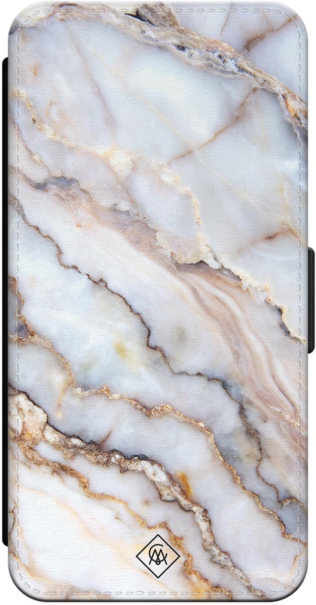 Casimoda® bookcase - Geschikt voor iPhone 16 Pro - Hoesje met pasjeshouder - Marble Dream - Multi - Kunstleer