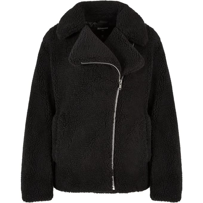 Urban Classics - Sherpa Biker Jacket - M - Zwart