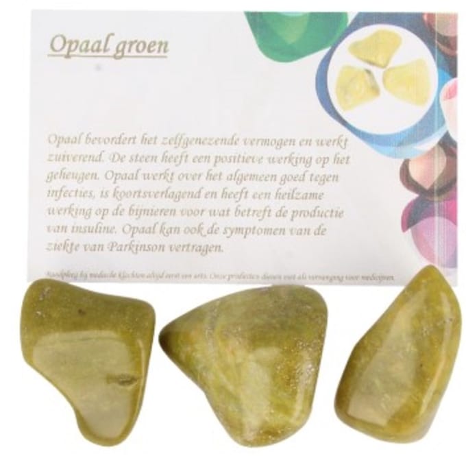 Opaal groen 100 gr. trommelstenen (mt3)