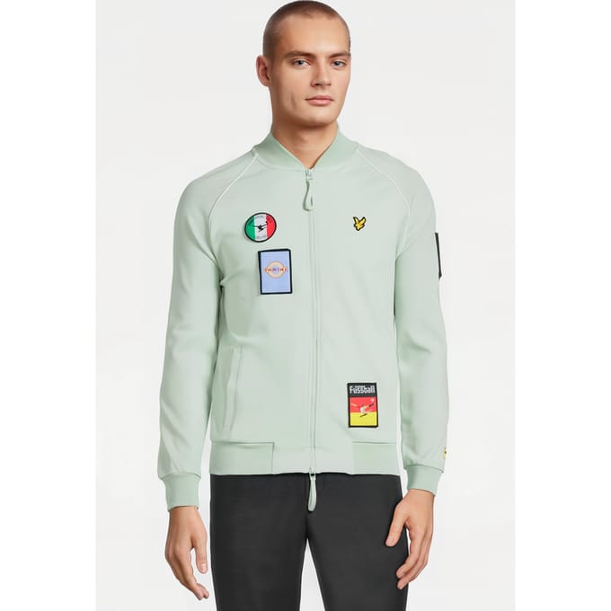 Lyle & Scott Panini Sticker Tracksuit Bomber Mint Taglia: S | Cardigan Outlet | Uomo | Ciano
